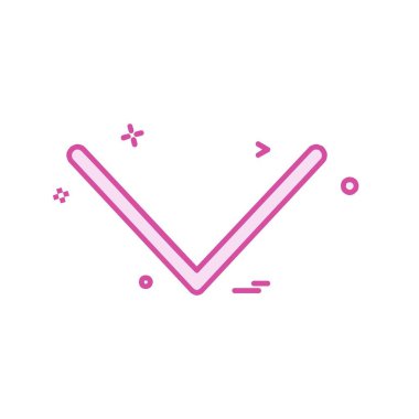 Aşağı ok simgesi tasarım vektörü