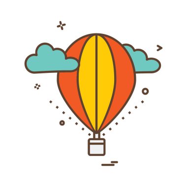 Balonlar simgesi tasarım, renkli vektör çizim