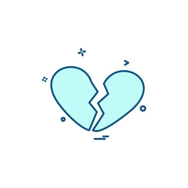 Kalp simgesi tasarım, Sevgililer günü için vektör çizim