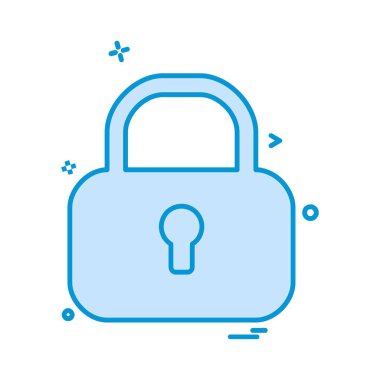 kilit düz simge vektör çizim 