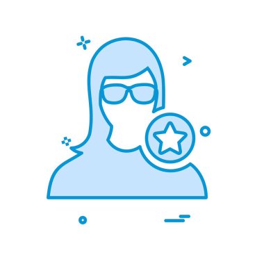 Kadın avatar simge tasarlamak vektör