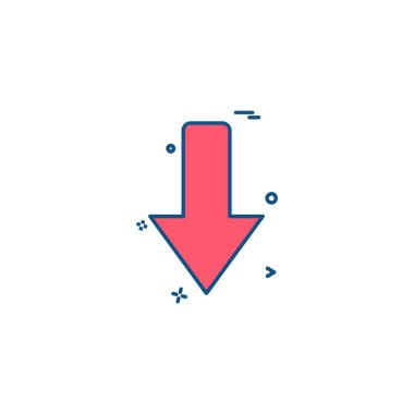 Aşağı ok simgesi tasarım vektörü