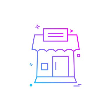 Dükkanı simgesi tasarım, renkli vektör çizim