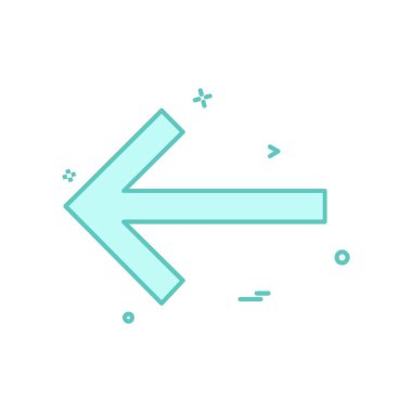 Sol ok simgesi tasarım vektörü