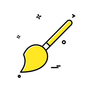 Boya Fırçası Simgesi Tasarım Vektörü