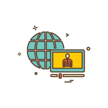 Dünya simgesi tasarım vektörü