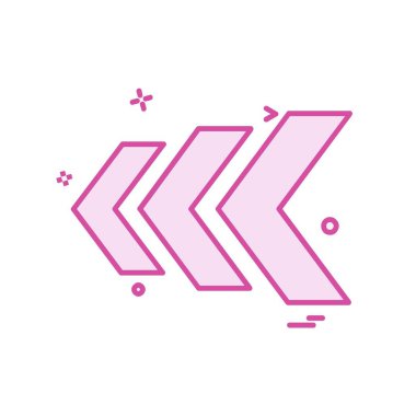 Sol ok simgesi tasarım vektörü