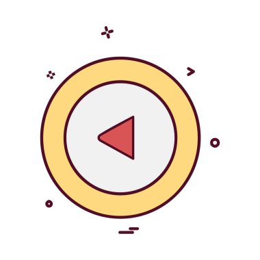 Sol ok simgesi tasarım vektörü