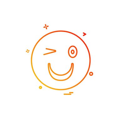 Emoji simgesi tasarım, renkli vektör çizim