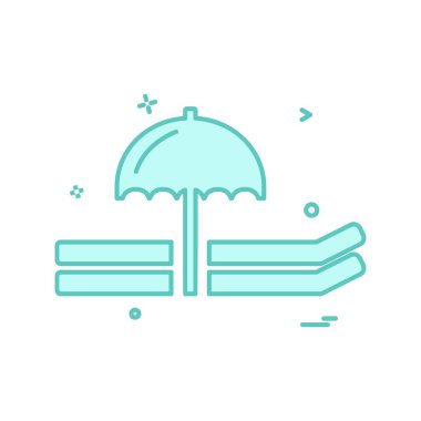 Plaj simgesi tasarım vektörü