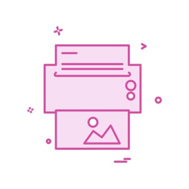 Yazıcı simgesi tasarım, vektör çizim