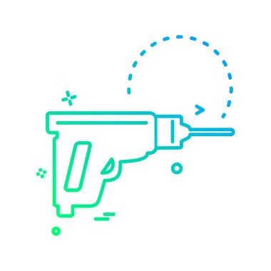 Çalışma araçlar simgesi tasarım, renkli vektör çizim 