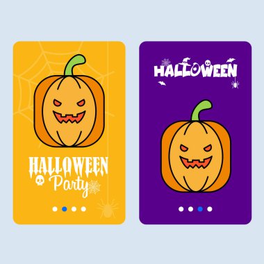 Mutlu Cadılar Bayramı davetiyesi ile kabak vektör tasarımı