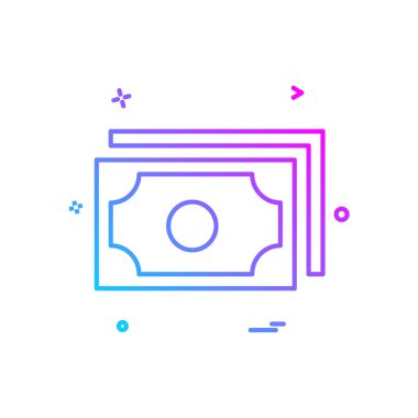 Para simgesi tasarım, renkli vektör çizim 