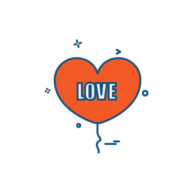 Kalp simgesi tasarım, Sevgililer günü için vektör çizim