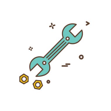 Donanım aracı simgesi tasarım, renkli vektör çizim 