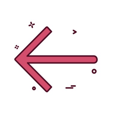 Sol ok simgesi tasarım vektörü