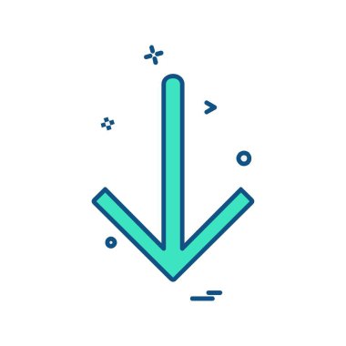 Aşağı ok simgesi tasarım vektörü