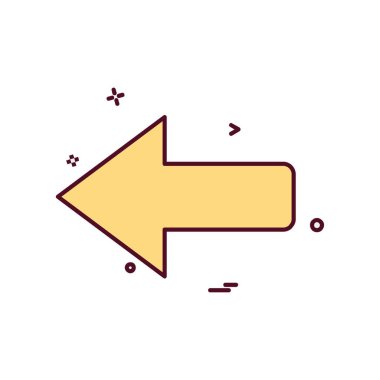 Sol ok simgesi tasarım vektörü