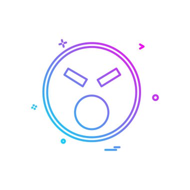 Kızgın emoji simgesi tasarım vektörü