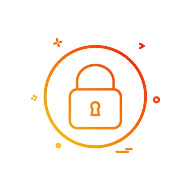 kilit temel simge vektör tasarımı