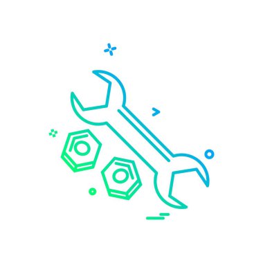 İngiliz anahtarı net simge vektör tasarımı