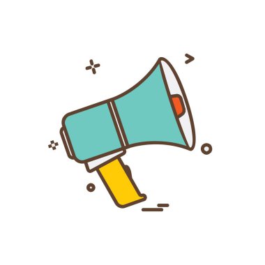 Hoparlör simgesi tasarım, renkli vektör çizim 