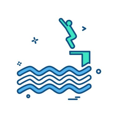 Yüzme simgesi tasarım vektörü 