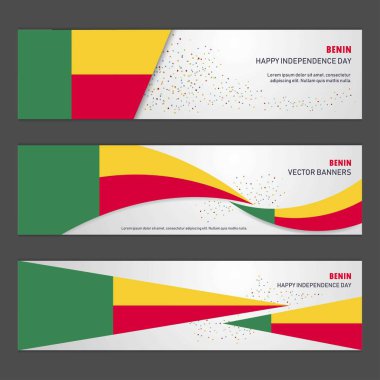 Benin bağımsızlık günü arka plan tasarım afiş ve el ilanı, posta kartı, peyzaj, kutlama vektör çizim