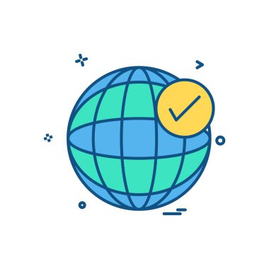 küre kene simge vektör tasarımı