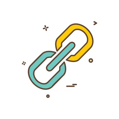 Bağlantı simgesi tasarım, renkli vektör çizim