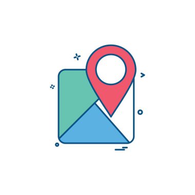 Harita simgesi tasarım vektörü 