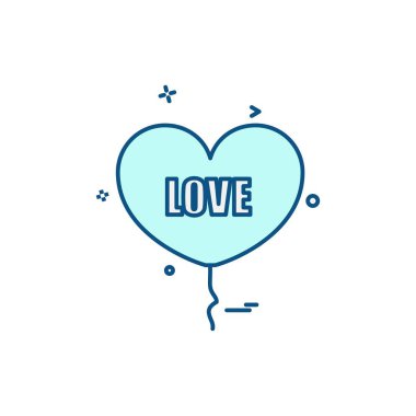 Kalp simgesi tasarım, Sevgililer günü için vektör çizim