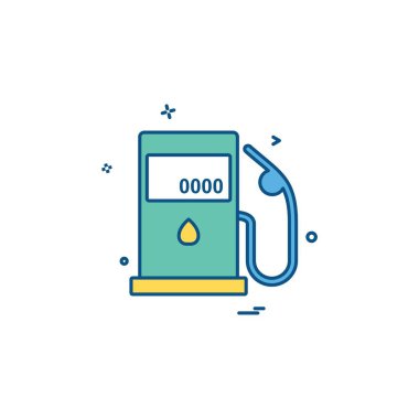 Benzin istasyonu ikon tasarım vektörü 