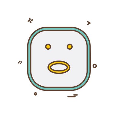 Mutlu emoji simgesi tasarım, renkli vektör çizim