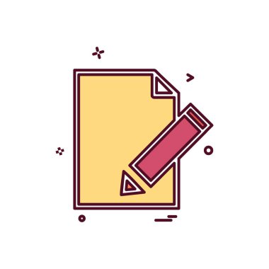 Belge simgesi tasarım vektörünü düzenle 