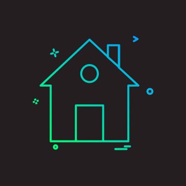 ev düz simge vektör tasarımı