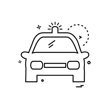 Araba yassı ikon vektör çizimi 