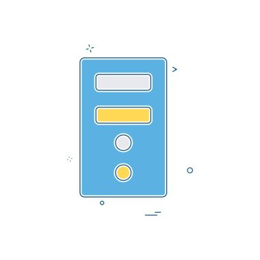 Cpu bilgisayar ana kartı elektronik ikon vektör tasarımı