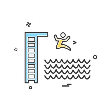 Yüzme simgesi tasarım vektörü