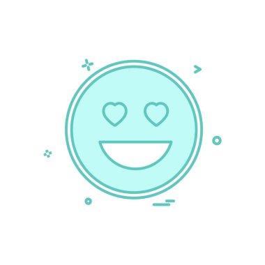 Mutlu emoji simgesi tasarım, renkli vektör çizim