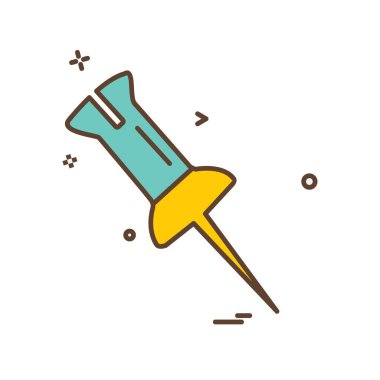 PIN düz simge vektör çizim 