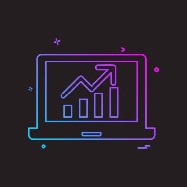 Dizüstü grafik simge tasarlamak vektör 