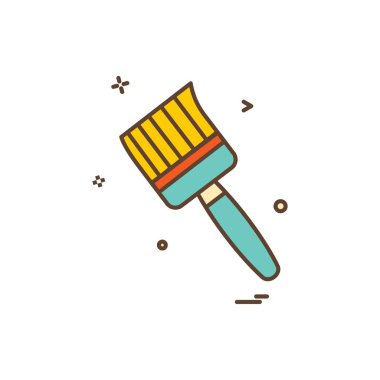 fırça renk boya simge vektör tasarımı