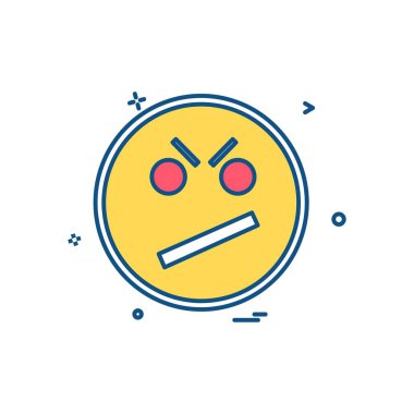 Üzgün emoji simgesi tasarım, renkli vektör çizim
