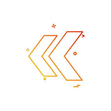 Sol ok simgesi tasarım vektörü