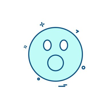 Emoji simgesi tasarım, renkli vektör çizim