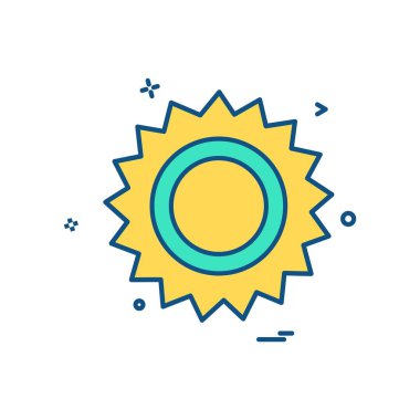 Güneş simgesi tasarım, renkli vektör çizim