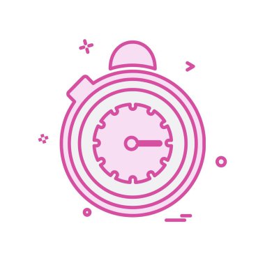 Saat simgesi tasarım, renkli vektör çizim