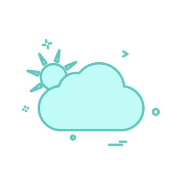 Bulut simgesi tasarım, renkli vektör çizim